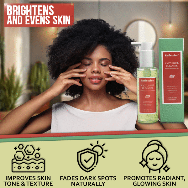 Cactus Gel Facial Cleanser-Deeply Hydrating and Nourishing For Sensitive Skin Types-With Hydrating Prickly Pear Oil & Niacinamide-Anti Aging Formula Fights Acne-Tightens Pores. - Image 4